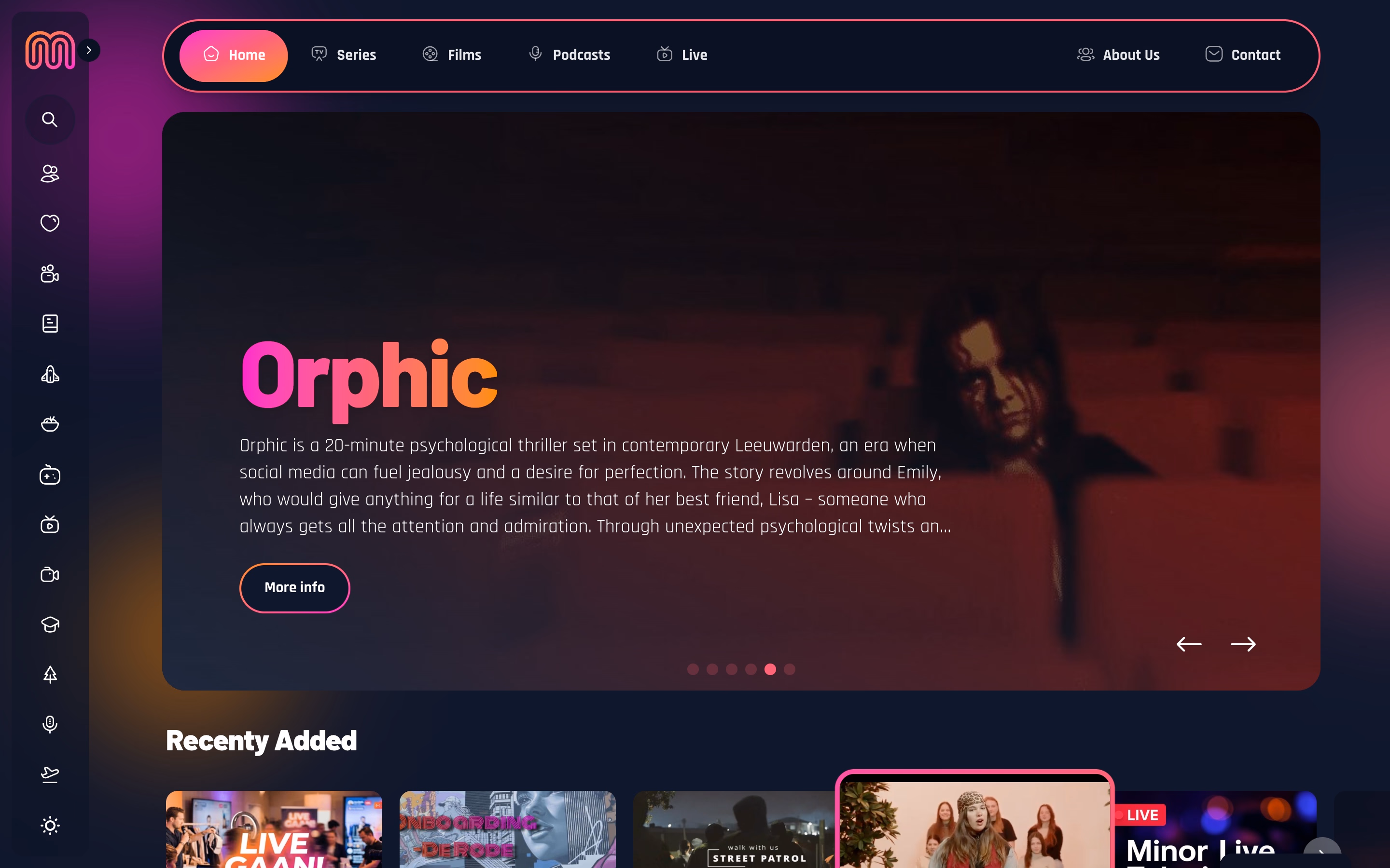 Homepage of the Matters student media platform
