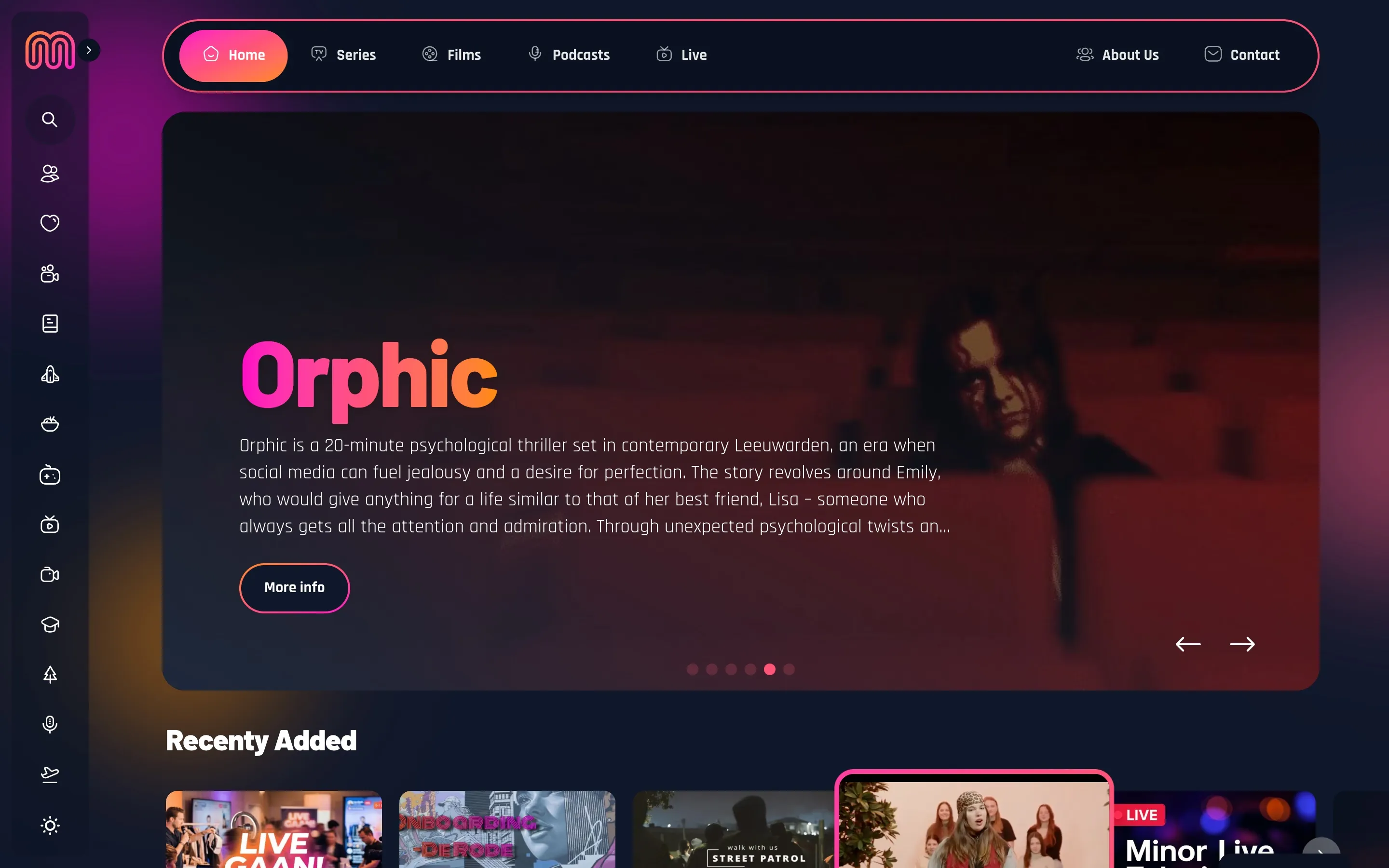 Homepage of the Matters student media platform