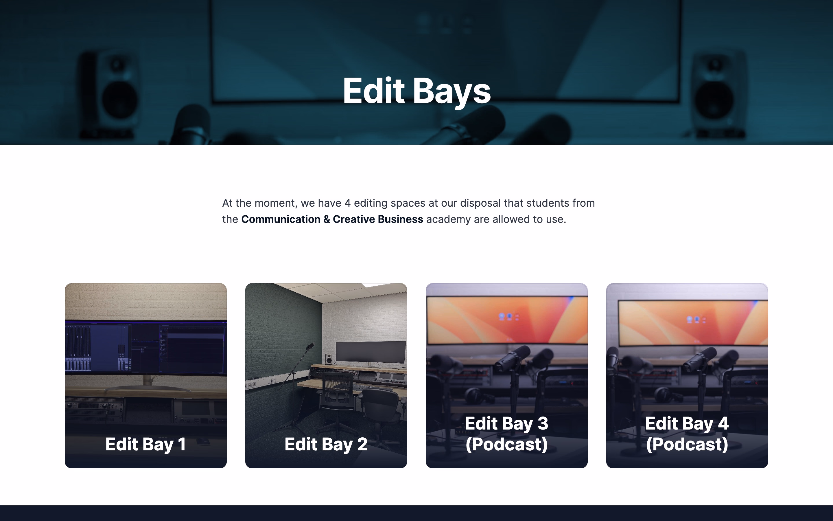 Edit Bay 1 through 4 cards on the Edit Bays page